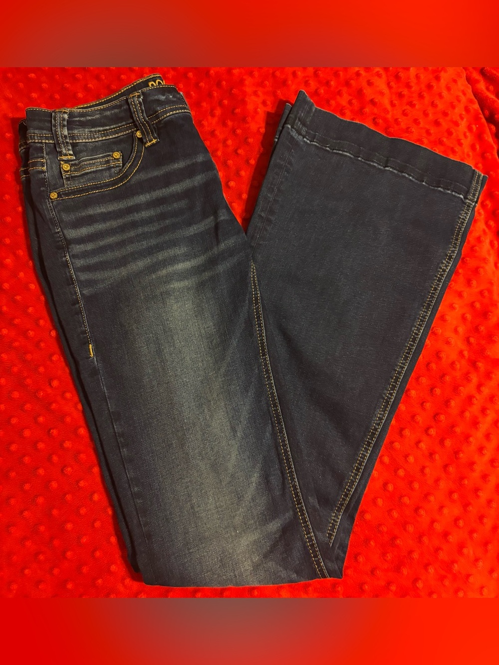Rock & Roll Cowgirl Dark Indigo Flare Jeans - Picture 9 of 9